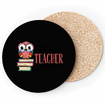 Discover Best Teacher Ever Owl Books Teaching Coasters