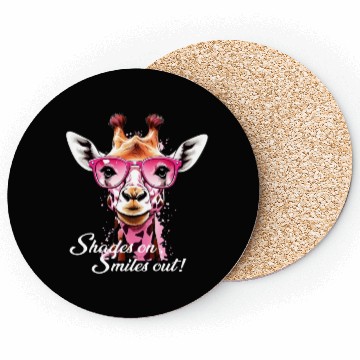 Discover A FUNNY GIRAFFE WITH PINK SUNGLASS Coasters