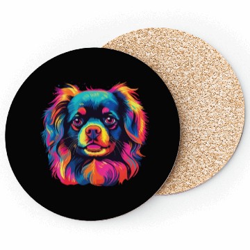 Discover Watercolor Colorful Tibetan Spaniel Coasters