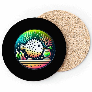 Discover Drunk Puffer Fish Coasters