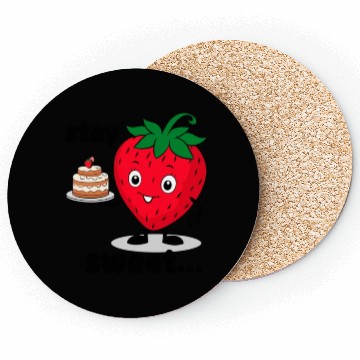 Discover strawberry smile remains sweet Coasters