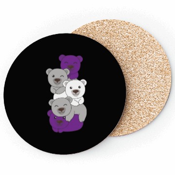 Discover Graysexual Flag Pride Lgbtq Cute Bear Coasters