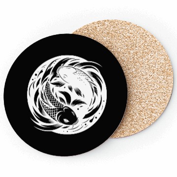 Discover Koi Carp Yoga Circle Yin And Yang Style Coasters