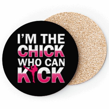 Discover Kickboxing Funny Kickboxer Girl Coasters