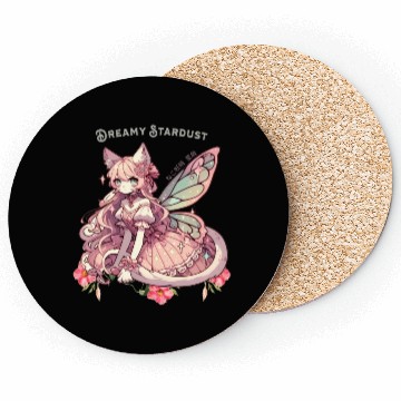 Discover Enchanted Dreamy Stardust-A Cat Fairycore Fantasy Coasters