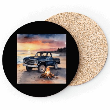 Discover light watercolor illustration car Coasters