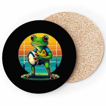 Discover Funky Frog Playing Rugby Coasters