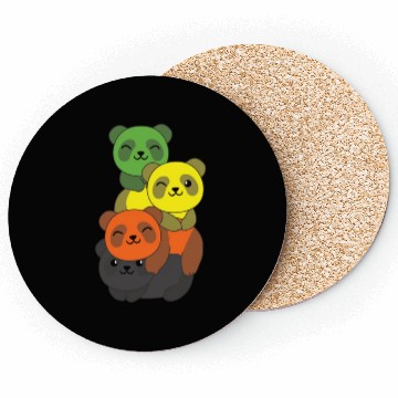 Discover Aromantic Flag Pride Lgbtq Cute Panda Bunch Coasters