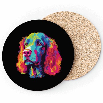 Discover Watercolor Colorful Irish Water Water Spaniel Coasters