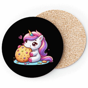 Discover Unicorn Enjoying a Cookie Coasters
