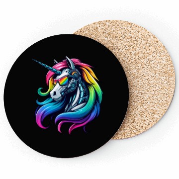 Discover Cool Cyborg Unicorn Rainbow Coasters