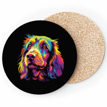 Discover Watercolor Colorful Petit Basset Griffon Vendeen Coasters