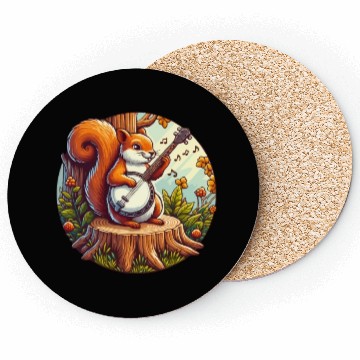 Discover Squirrel Playing Banjo Coasters