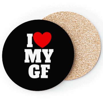 Discover I Love My GF Red Heart Matching Couple Girlfriend Coasters