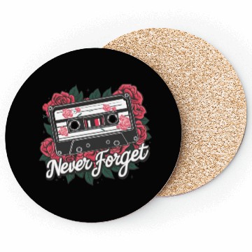 Discover A cassette tape colored with roses Coasters