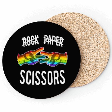 Discover Paper Scissors Lesbian Pride Rainbow LGBT Coasters