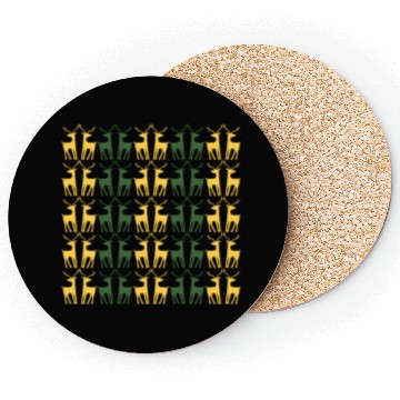 Discover GOLD GREEN REINDEERS CREATIVE PATTERN Coasters