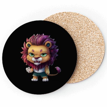 Discover Cute And Majestic Chibi Lion Coasters