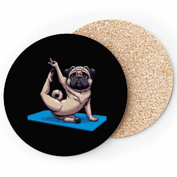 Discover Funny Pug: Yoga & Quirky Meditation Coasters
