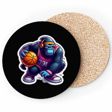 Discover Cool Funky Gorilla Slammin' Basketball Coasters