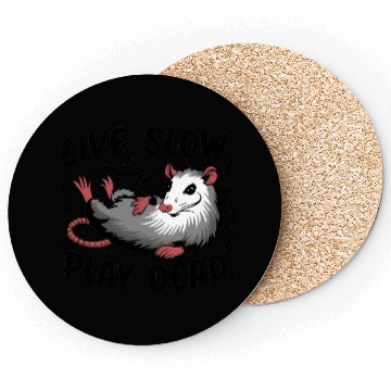 Discover Funny Possum Live slow play dead Street Cat Coasters