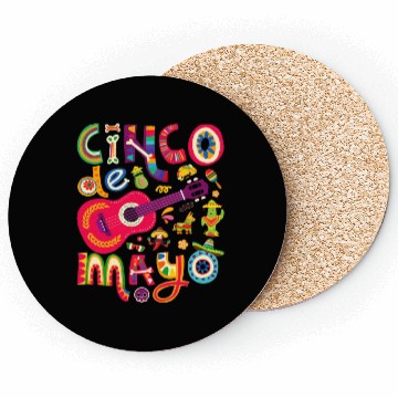 Discover Cinco de Mayo Mexican Taco Guitar Fiesta Coasters