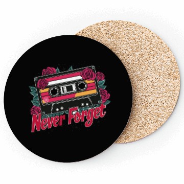 Discover A cassette tape colored with roses 6 Coasters