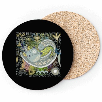 Discover Design Abstract Cat Unique Art Coasters