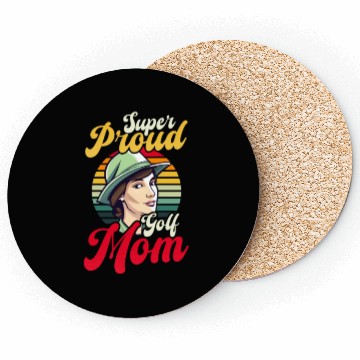Discover Golfing Mom Super Proud Golf Mom Coasters