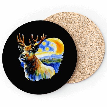 Discover Beautiful deer on forest art Coasters