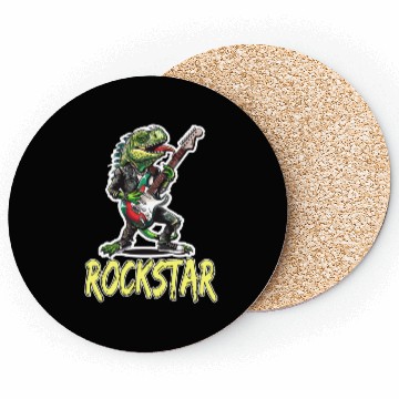 Discover Rockstar Reptile Musician with Electric Guitar Coasters
