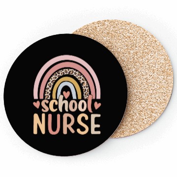Discover Rainbow Leopard Print School Nurse Back To School Coasters