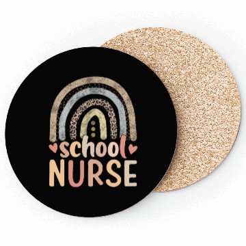 Discover Rainbow Leopard Print School Nurse Back To School Coasters