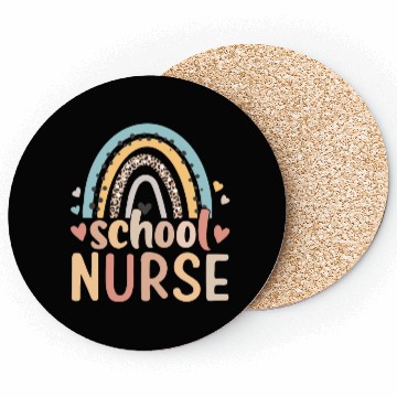 Discover Rainbow Leopard Print School Nurse Back To School Coasters