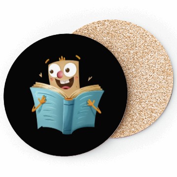 Discover Happy Book Lover Reading Adventure Coasters