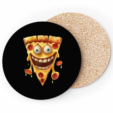 Discover Happy Pepperoni Pizza Slice Coasters