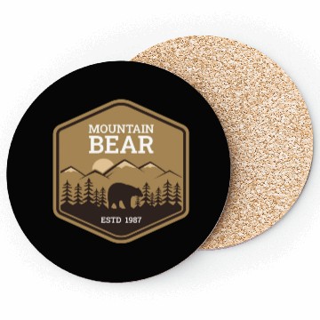 Discover Mountain Bear - Brown Coasters