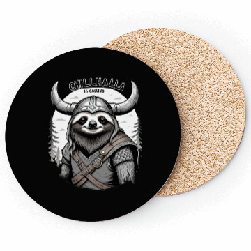 Discover Chillhalla is Calling, Sloth design Coasters