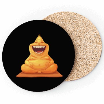 Discover Joyful Yellow Creature Embracing Laughter Coasters
