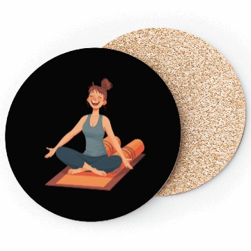 Discover Joyful Yoga Moment Meditation Pose Coasters