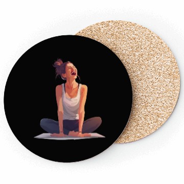 Discover Joyful Yoga Moment Meditation Pose Coasters