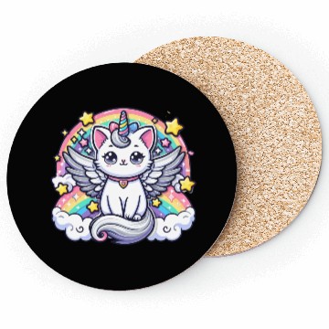 Discover Celestial Charm Unicorn Cat Coasters