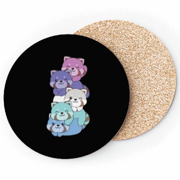 Discover Spectrasexual Flag Pride Lgbtq Cute Red Panda Coasters