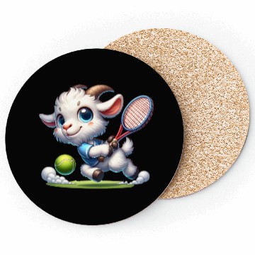 Discover Goat Tennis Player Court Match Design Coasters