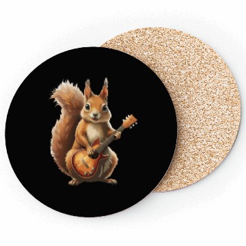 Discover A squirrel plays the guitar - funny animal. Coasters