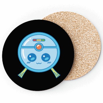 Discover Cute Robot Vacuum Cleaner Kawaii Coasters