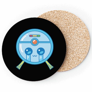 Discover Sad Robot Vacuum Cleaner Kawaii Coasters