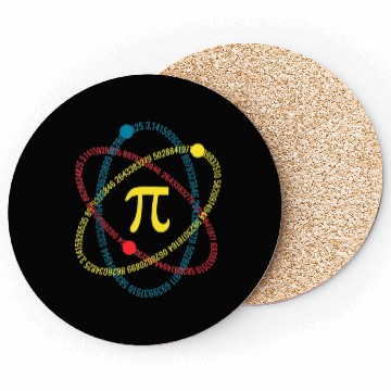 Discover Atom Pi Math Science STEM Gift 3.14 Pi Day Coasters