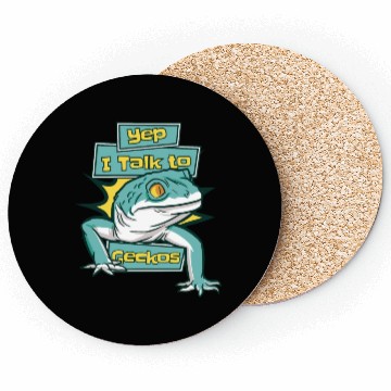 Discover I Talk To Geckos Lizard Gekkota Crested Leopard Coasters
