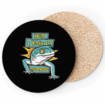 Discover I Talk To Geckos Lizard Gekkota Crested Leopard Coasters